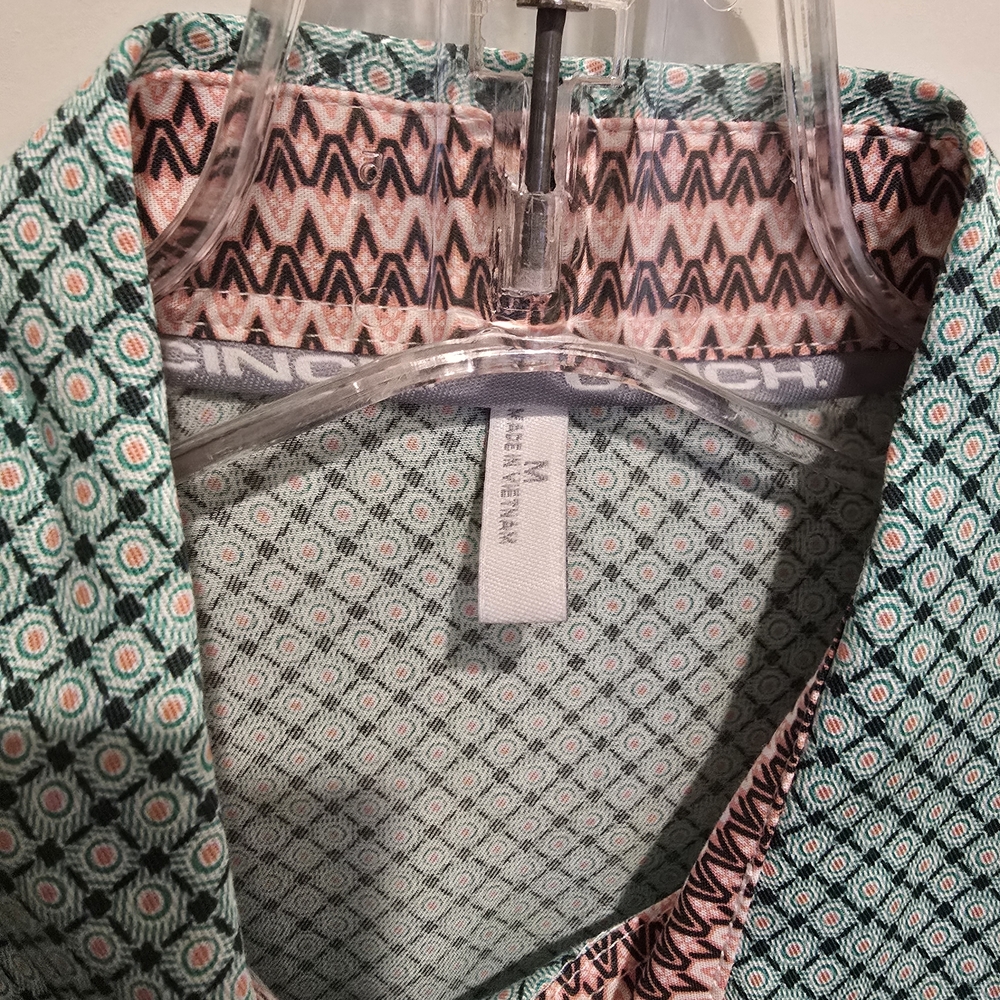 Cinch Women's Green Diamond Pattern Button Down Shirt - Picture 2 of 4